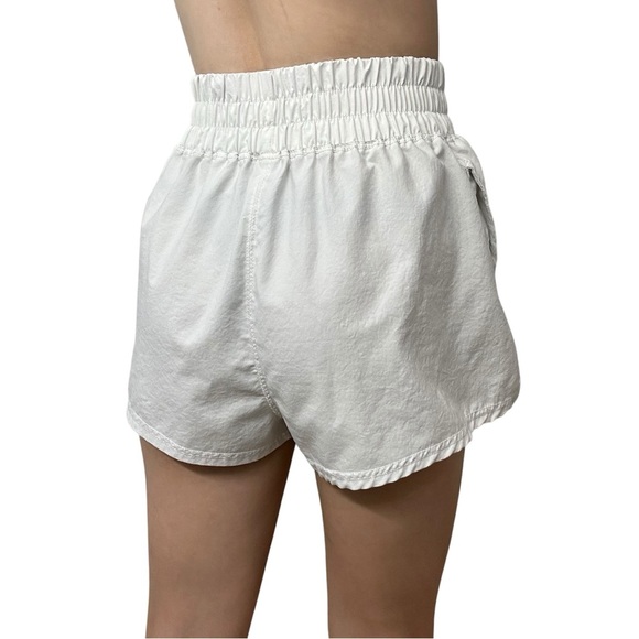 Free People Movement Shorts High Waisted Gym Athletic White Logo Boho Size Small - Picture 2 of 9